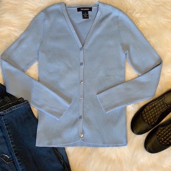 The Limited Sweaters - The Limited Blue Button Down Cardigan!